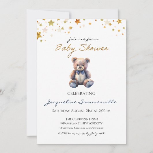 Beer Blue Bow Stropdas Baby shower Het is een jong Kaart (Voorkant)