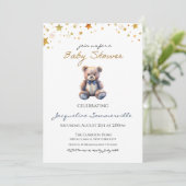 Beer Blue Bow Stropdas Baby shower Het is een jong Kaart (Staand voorkant)