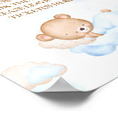 Beer Blue Boy Baby shower Luier Raffle Sign Poster (Hoek)