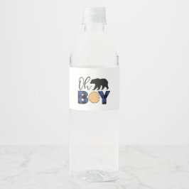 Beer Blue Buffalo geruite babyshower Waterfles Etiket