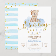 Beer Blue Cloud Baby shower Invitation