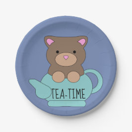 Beer Blue Cute Teapot Birthdays Kinder Papieren Bordje