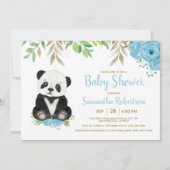 Beer Blue Floral Greenery Baby shower Foto Kaart (Voorkant)