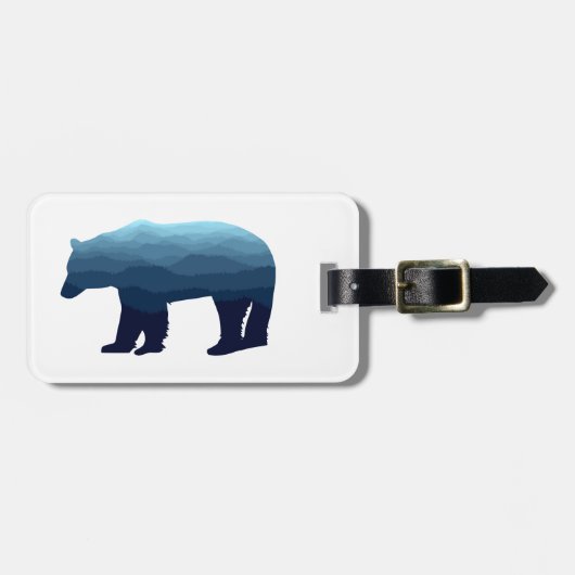 Beer Blue Forest Mountains Bagagelabel (Voorkant horizontaal)