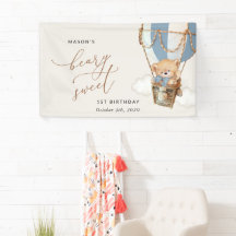 Beer, Blue Hot Air Balloon, Eerste Verjaardag Welk