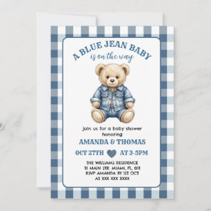 Beer Blue Jean Baby Shower Uitnodiging