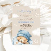 Beer Blue Jongen Winter Baby Borrel 