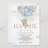 Beer Blue Jongens Baby Shower Kaart (Voorkant)