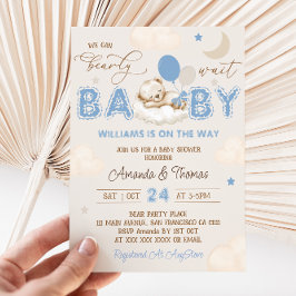 Beer Blue Jongens Baby Shower Kaart