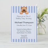 Beer Blue Stripe Birthday-uitnodigingen Kaart (Staand voorkant)