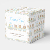 Beer Blue Train Baby shower Dank u Bedankdoosjes (Achterkant)