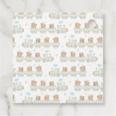 Beer Blue Train Baby shower Dank u Bedankjes Labels (Achterkant)