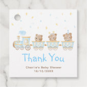 Beer Blue Train Baby shower Dank u Bedankjes Labels (Voorkant)