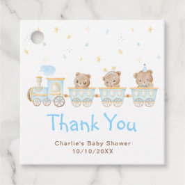 Beer Blue Train Baby shower Dank u Bedankjes Labels