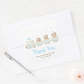 Beer Blue Train Baby shower Dank u Vierkante Sticker (Envelop)