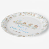 Beer Blue Train Baby shower Papieren Bordje (Gekanteld)
