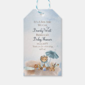 Beer | Blue Umbrella Barly Wait Boy Baby shower Cadeaulabel (Voorkant)