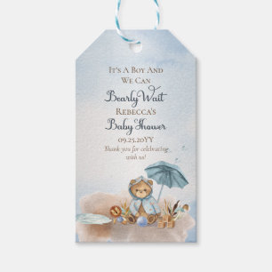 Beer   Blue Umbrella Barly Wait Boy Baby shower Cadeaulabel