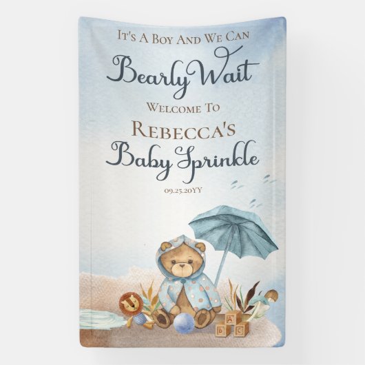 Beer | Blue Umbrella Barly Wait Boy Baby Sprinkle Spandoek (Verticaal)