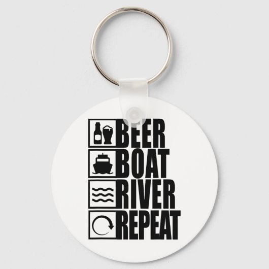 Beer Boat River Repeat Drinking River Life  Sleutelhanger (Voorkant)