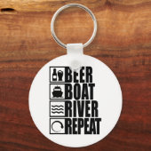 Beer Boat River Repeat Drinking River Life  Sleutelhanger (Voorkant)