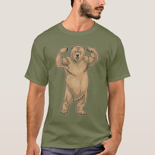 Beer Bodybuilder Lichaam Bouwen T-shirt (Voorkant)