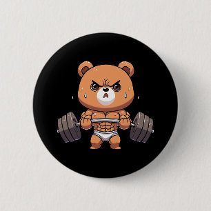 Beer Bodybuilder Lichaamsbouw Spier Gym Gewichthef Ronde Button 5,7 Cm
