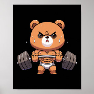 Beer Bodybuilder Lichaamstraining Spier Gym Kracht Poster