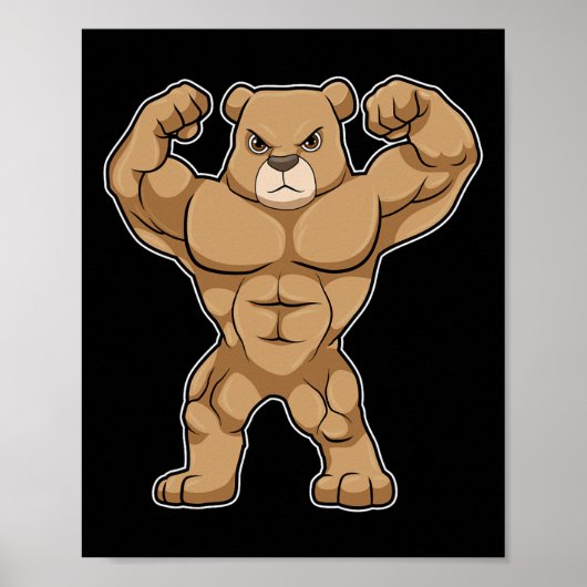 Beer Bodybuilder Lichaamstraining Sport Poster (Voorkant)