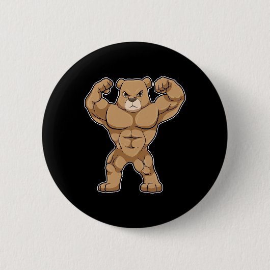 Beer Bodybuilder Lichaamstraining Sport Ronde Button 5,7 Cm (Voorkant)