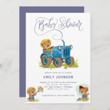 Beer Boerderij Tractor Baby shower Invitation