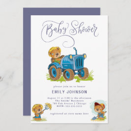 Beer Boerderij Tractor Baby shower Invitation Kaart