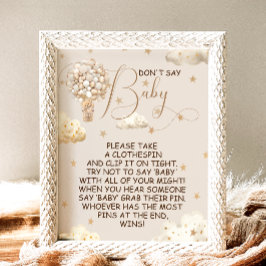 Beer Boho Ballonnen Zeg Geen Baby Spel Bord Poster
