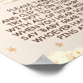 Beer Boho ballonnen zeggen niet Baby spel teken Poster (Hoek)