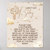 Beer Boho ballonnen zeggen niet Baby spel teken Poster (Voorkant)