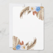 Beer Boho Blue Floral Baby Boy Shower Kaart (Achterkant)