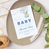Beer Boho Blue Waterverf Baby shower Kaart