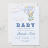 Beer Boho Blue Waterverf Baby shower Kaart (Voorkant)