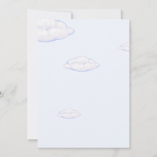 Beer Boho Blue Waterverf Baby shower Kaart (Achterkant)