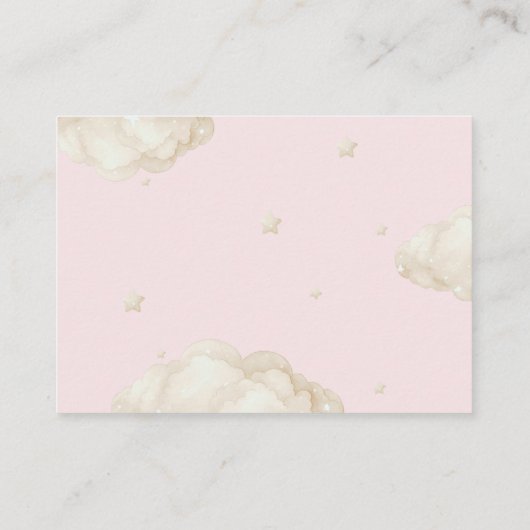 Beer Boho Meisje Roze Baby shower Luier Raffle Informatiekaartje (Achterkant)