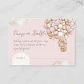 Beer Boho Meisje Roze Baby shower Luier Raffle Informatiekaartje (Voorkant)