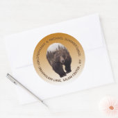 Beer Bos Bomen Rond Retouradres Ronde Sticker (Envelop)
