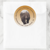 Beer Bos Bomen Rond Retouradres Ronde Sticker (Tas)