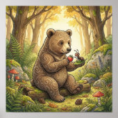 Beer Bos Dieren Peuter Poster (Voorkant)