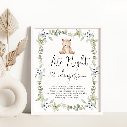 Beer bos Late nachtduikers Poster