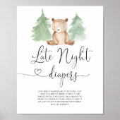 Beer bos Late night diapers Poster (Voorkant)