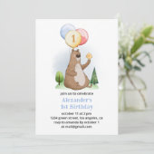 Beer bos met Balloons Birthday Party Kaart (Staand voorkant)