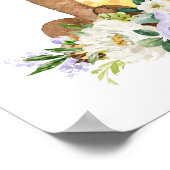 Beer, Bosdieren, Boho, Paarse bloemen Poster (Hoek)