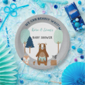Beer Bossen Rustic Blue Grey Papieren Bordje (Feest)