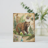 Beer Botanische  Antiek Woodland Natuur Briefkaart (Staand voorkant)